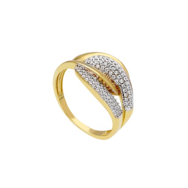 Anello in oro giallo 750/ooo e zirconia cubica