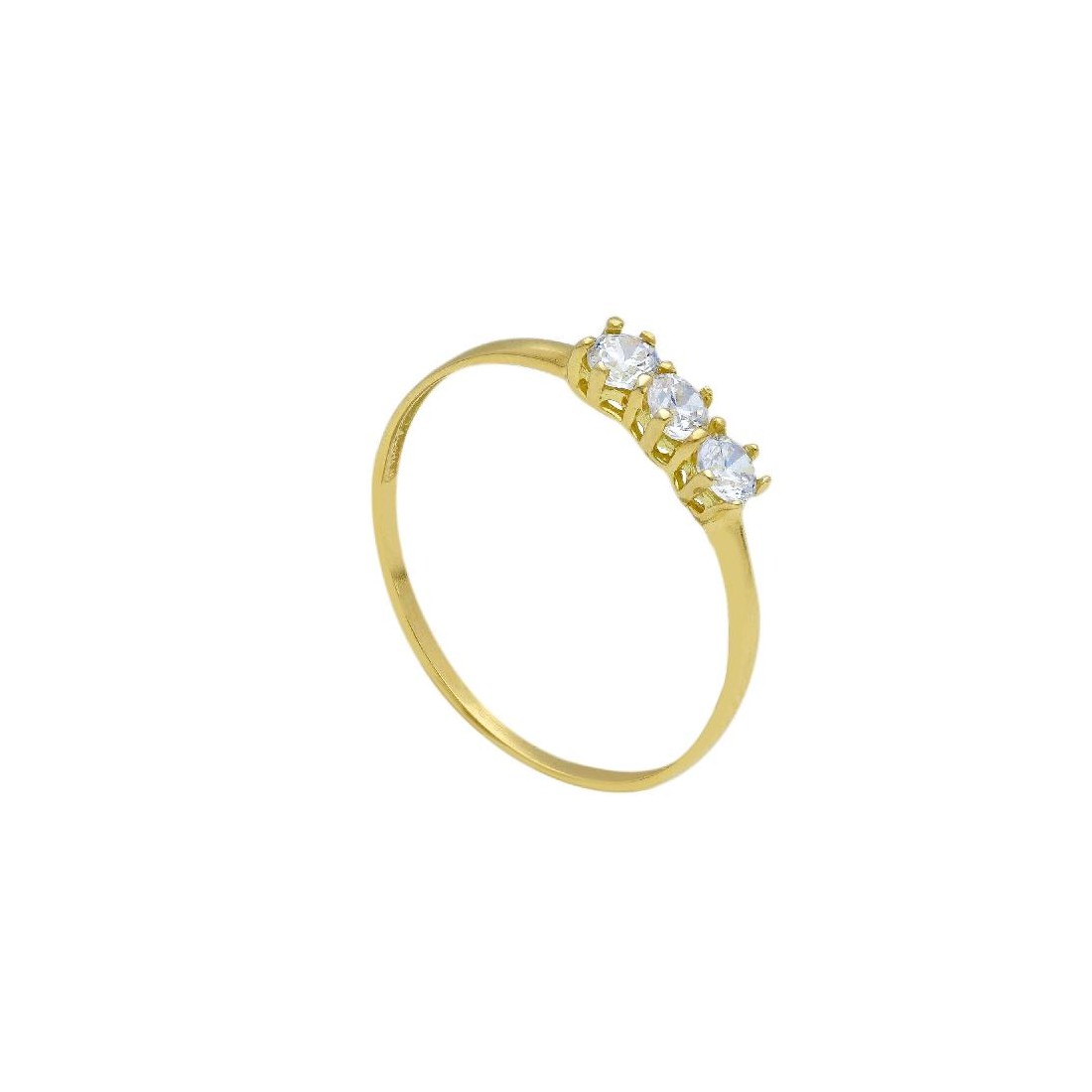 Anello trilogy in oro giallo 750/ooo e zirconia cubica