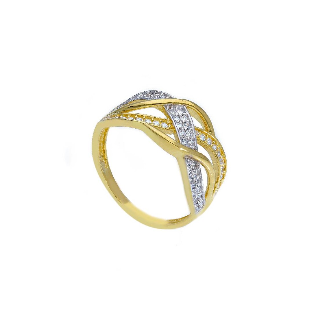 Anello in oro giallo 750/ooo e zirconia cubica