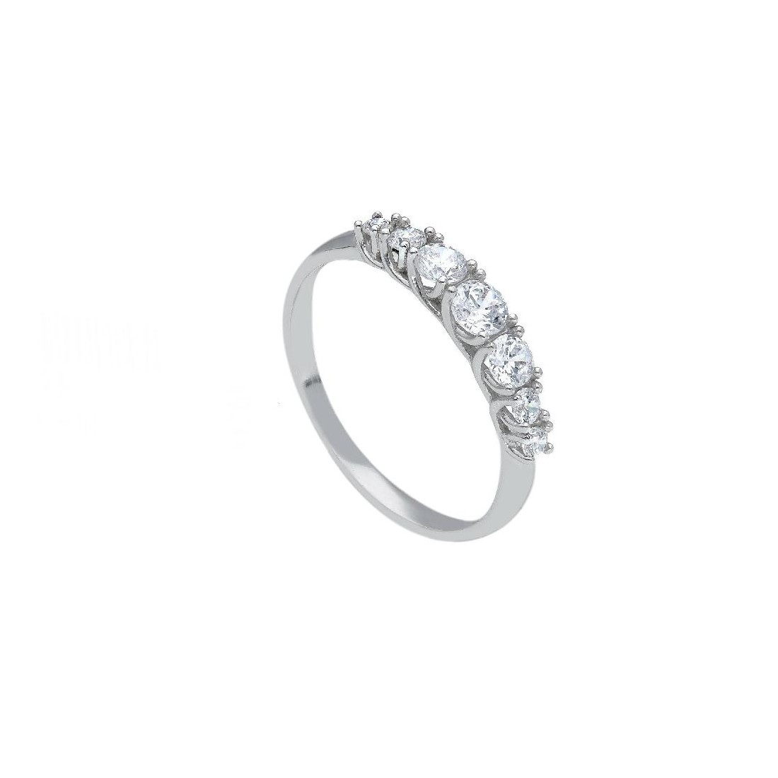 Anello riviere in oro bianco 750/ooo e zirconia cubica