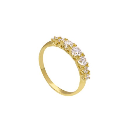 Anello riviere in oro giallo 750/ooo e zirconia cubica