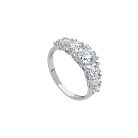 Anello riviere in oro bianco 750/°°° e zirconia cubica