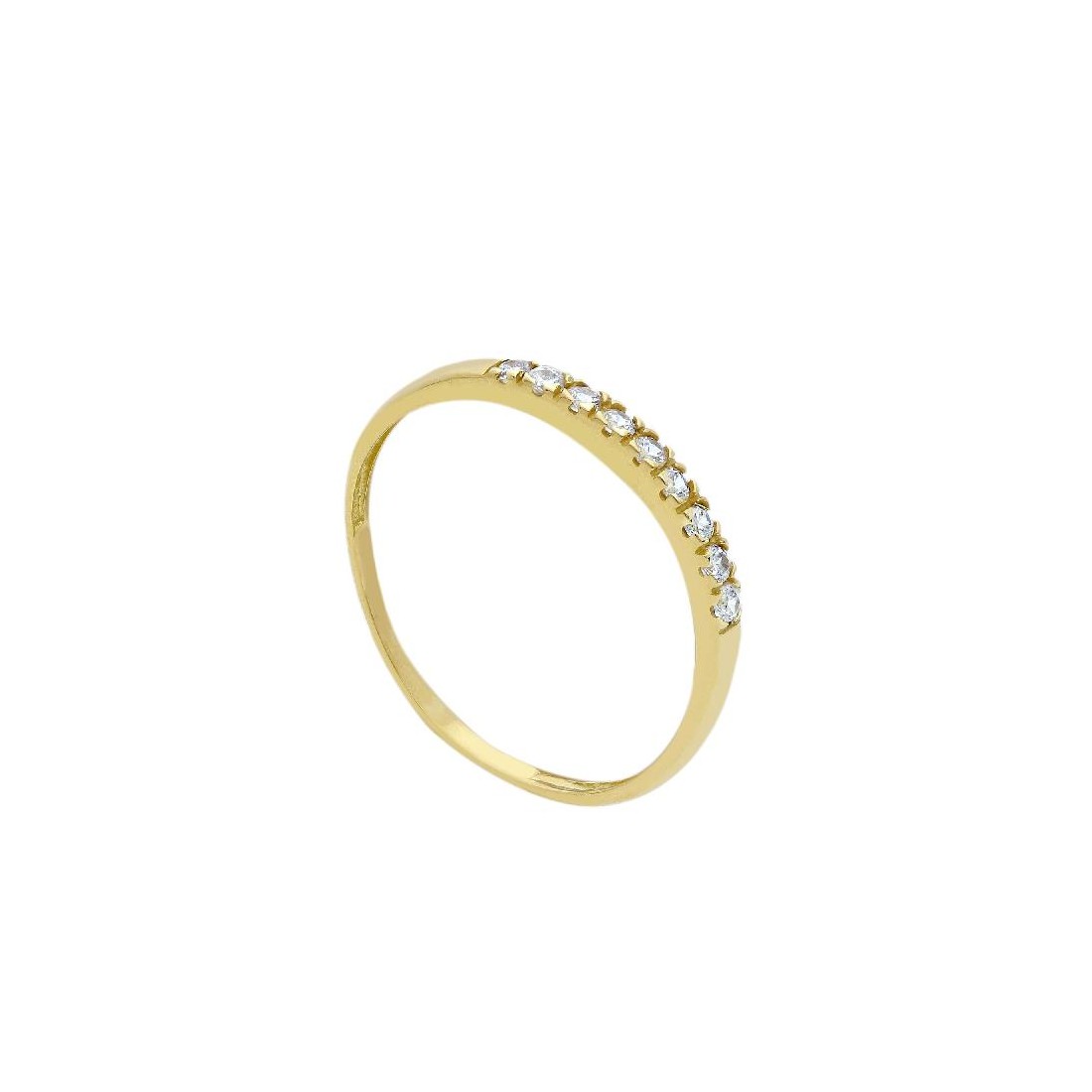 Anello riviere in oro giallo 750/ooo e zirconia cubica
