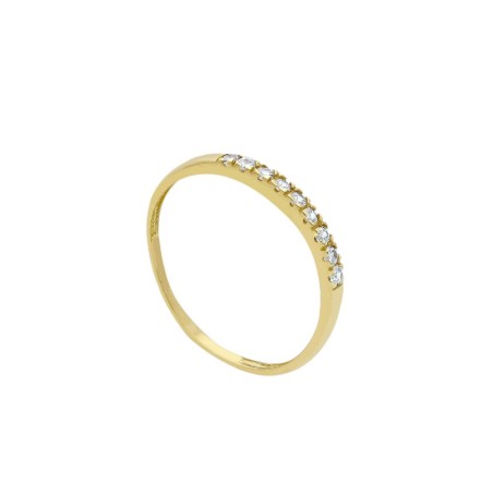 Anello riviere in oro giallo 750/ooo e zirconia cubica