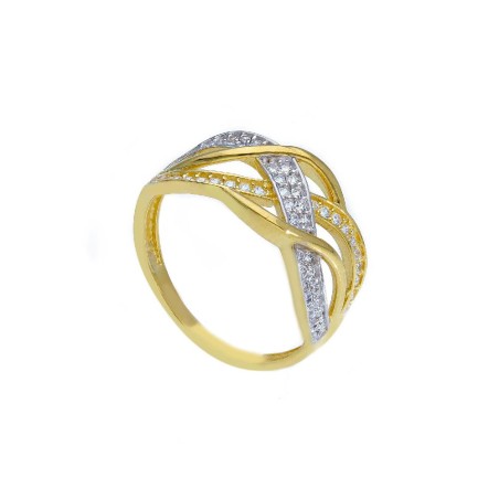 Anello in oro giallo 750/ooo e zirconia cubica