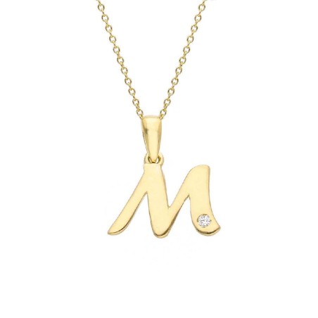 Girocollo in oro giallo 375/ooo con diamante naturale