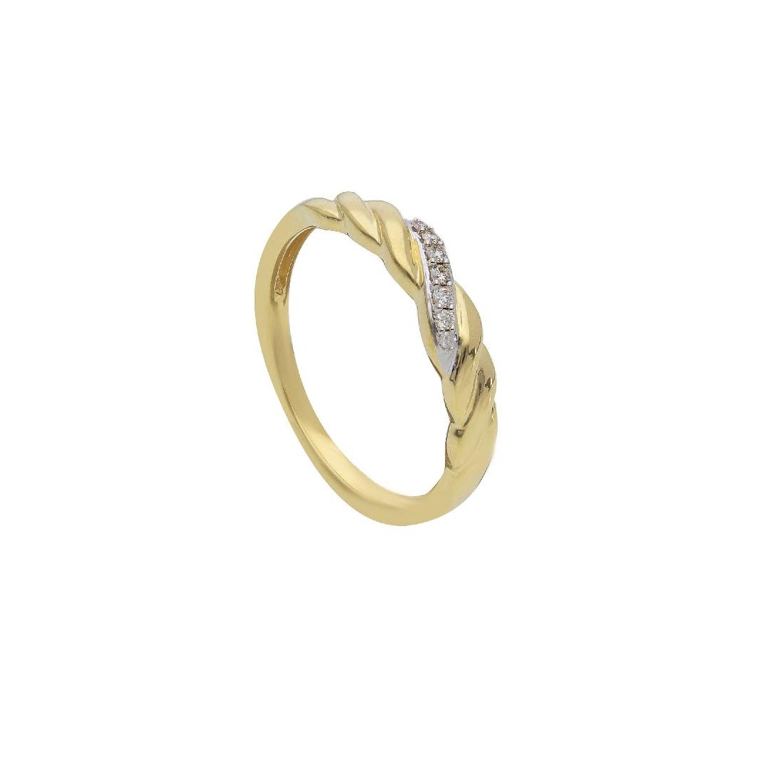 Anello in oro giallo 375/ooo con diamante naturale