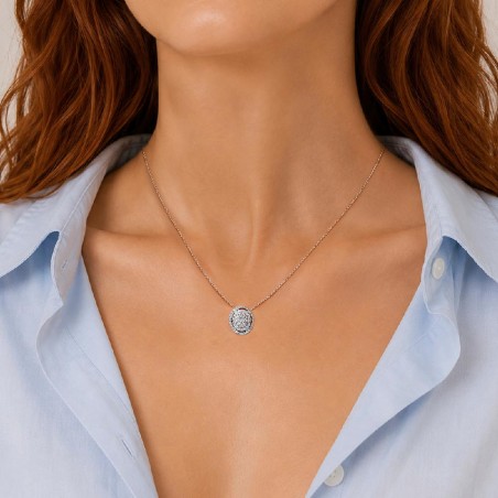 Girocollo in oro bianco 750/°°° e diamante