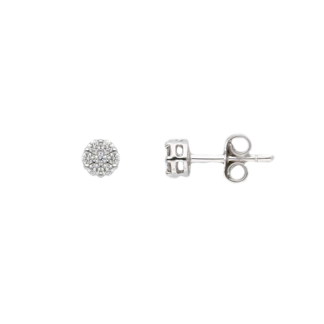 Orecchini lobo in oro bianco 750/°°° e diamante