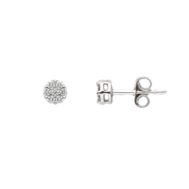 Orecchini lobo in oro bianco 750/°°° e diamante