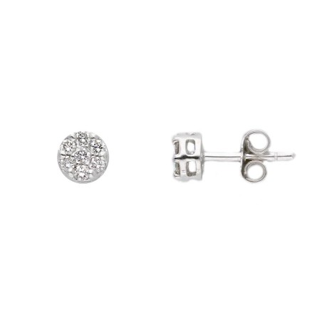 Orecchini lobo in oro bianco 750/°°° e diamante