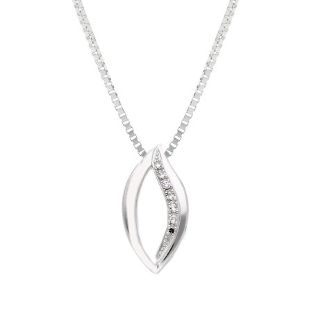 Girocollo in oro bianco 375/°°° e diamante