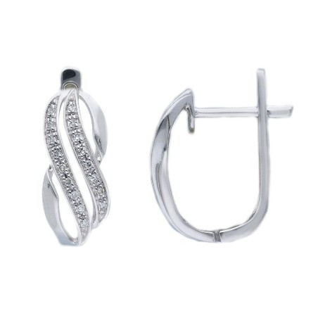 Orecchini in oro bianco 375/°°° e diamante