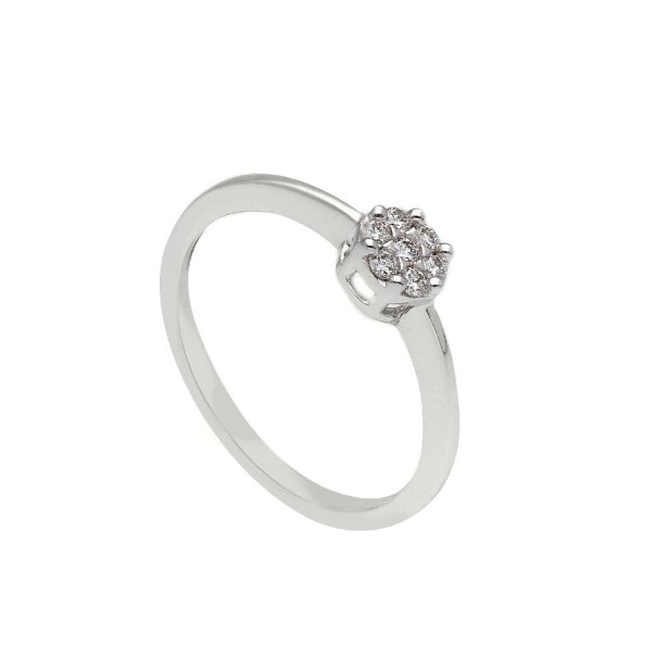 Anello in oro bianco 750/°°° e diamante