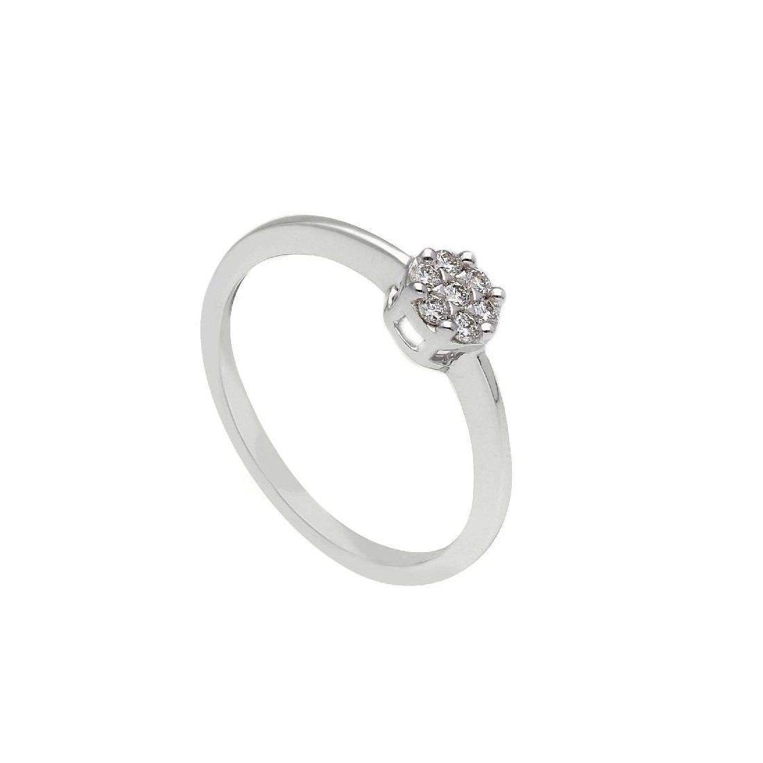 Anello in oro bianco 750/°°° e diamante