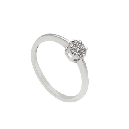 Anello in oro bianco 750/°°° e diamante