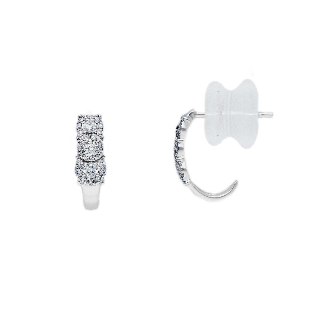 Orecchini in oro bianco 375/ooo con diamante