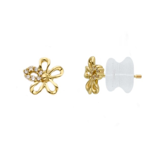 Orecchini lobo in oro giallo 375/ooo con diamanti