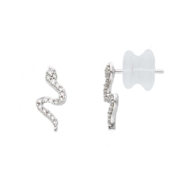 Orecchini lobo in oro bianco 375/ooo con diamanti
