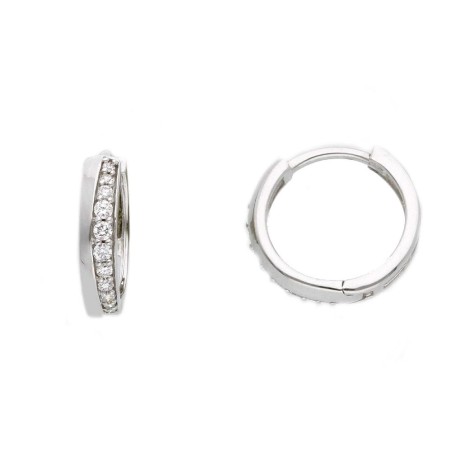 Orecchini cerchio in oro bianco 375/ooo con diamanti