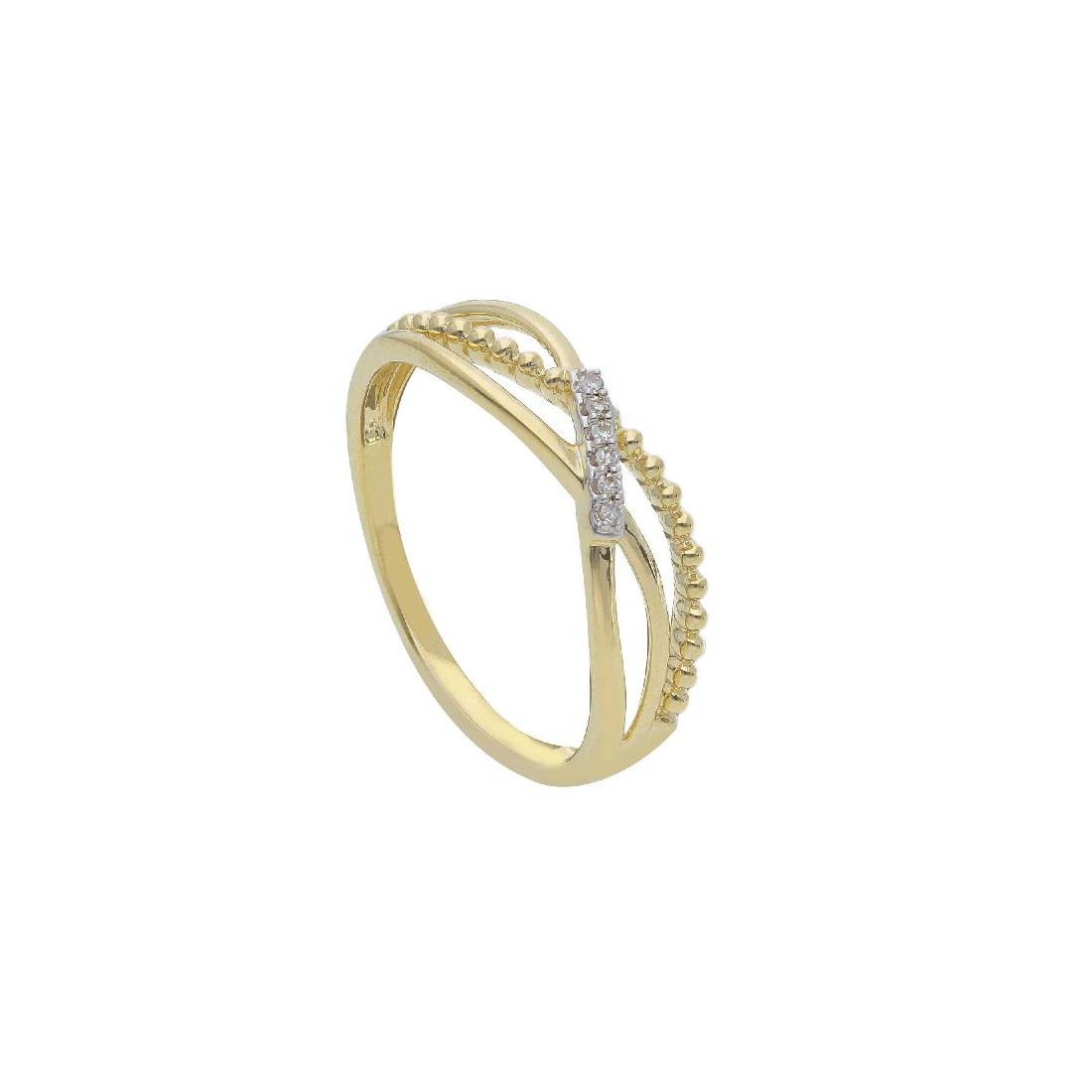 Anello in oro giallo 375/ooo con diamanti