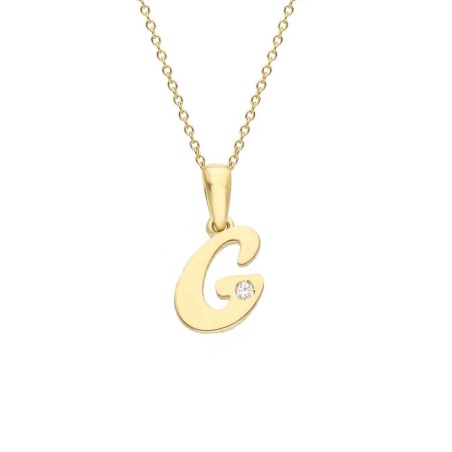 Girocollo in oro giallo 375/ooo con diamante naturale