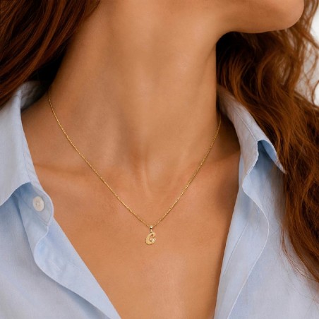 Girocollo in oro giallo 375/ooo con diamante naturale