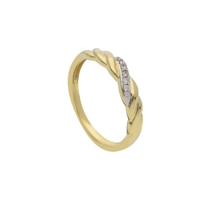 Anello in oro giallo 375/ooo con diamante naturale