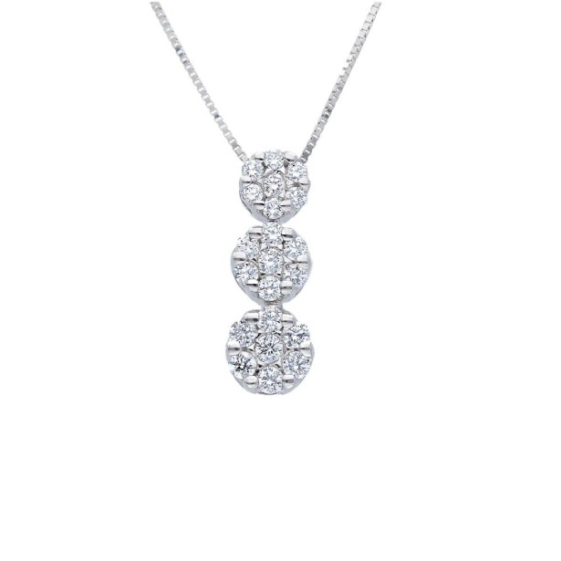 Girocollo trilogy in oro bianco 750/°°° e diamante