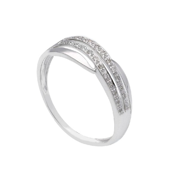 Anello in oro bianco 375/°°° e diamante