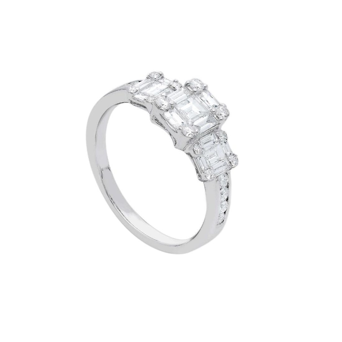 Anello in oro bianco 750/ooo con diamante naturale