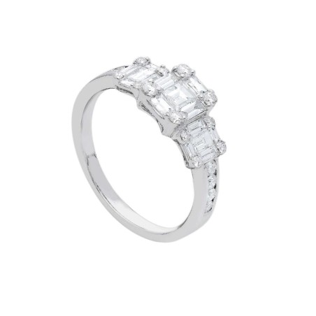 Anello in oro bianco 750/ooo con diamante naturale