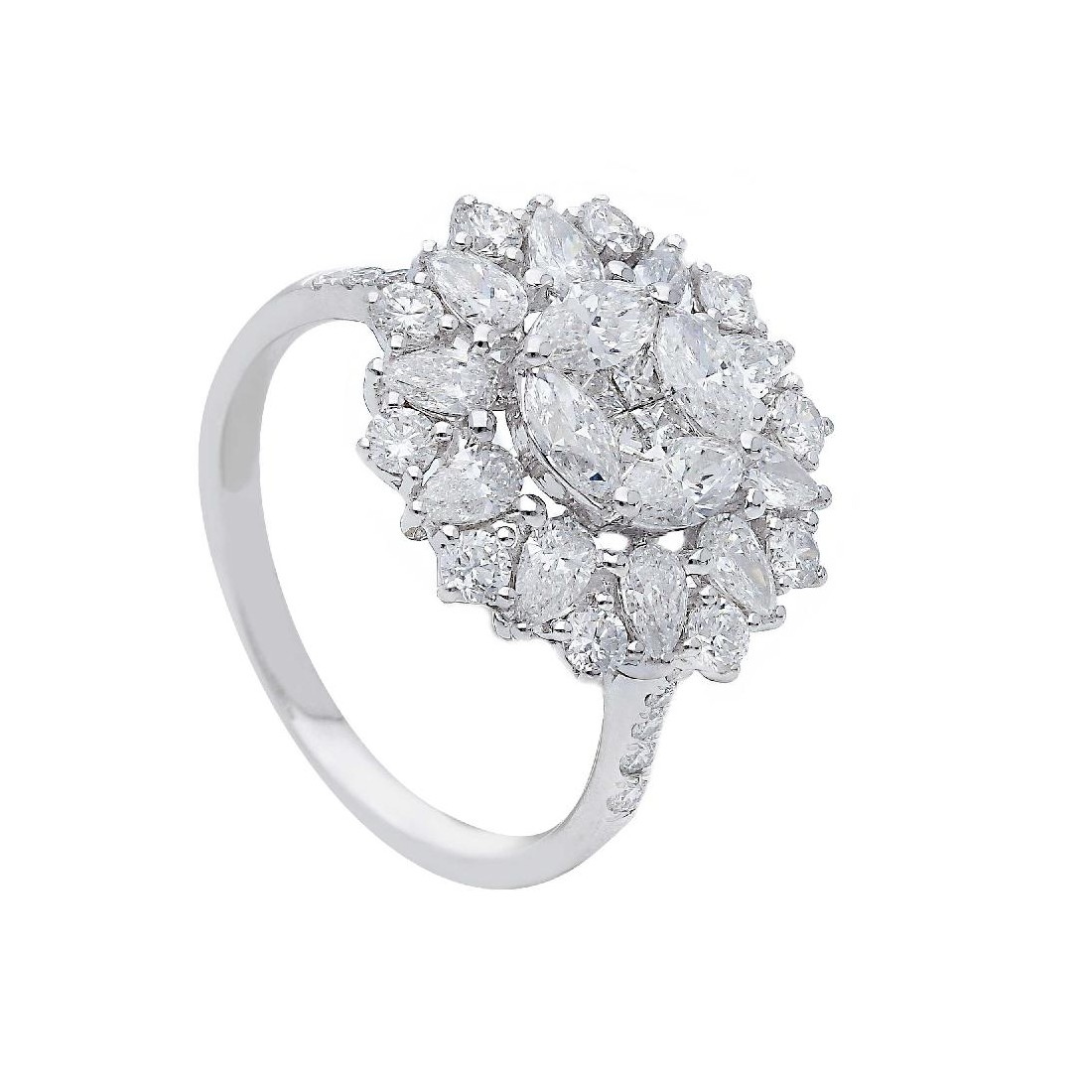 Anello in oro bianco 750/ooo con diamante naturale