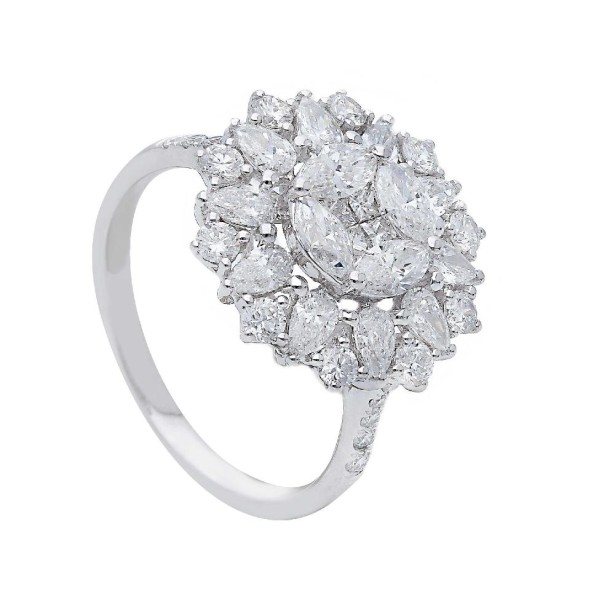 Anello in oro bianco 750/ooo con diamante naturale