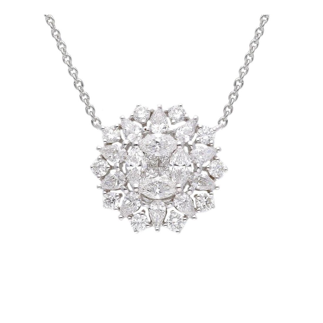 Girocollo in oro bianco 750/ooo con diamante naturale