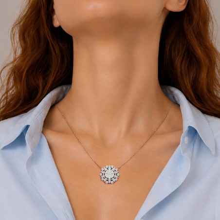 Girocollo in oro bianco 750/ooo con diamante naturale