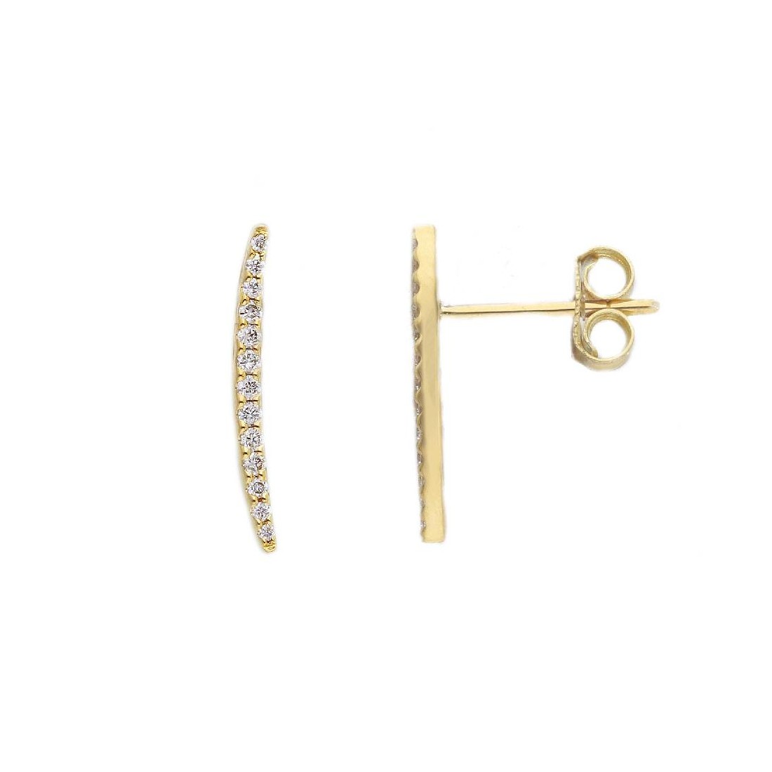 Orecchini lobo in oro giallo 750/ooo con diamantenaturale