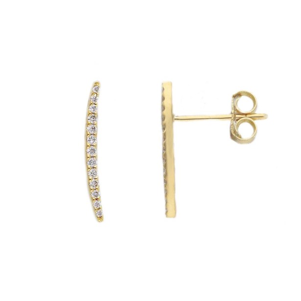 Orecchini lobo in oro giallo 750/ooo con diamantenaturale