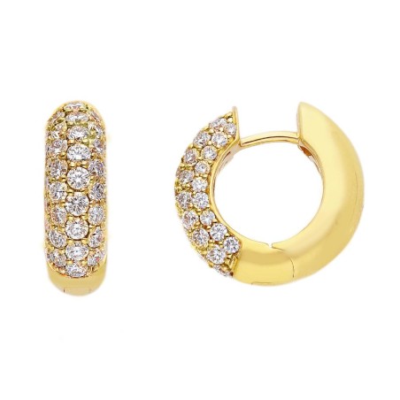 Orecchini cerchio in oro giallo 750/ooo con diamante naturale