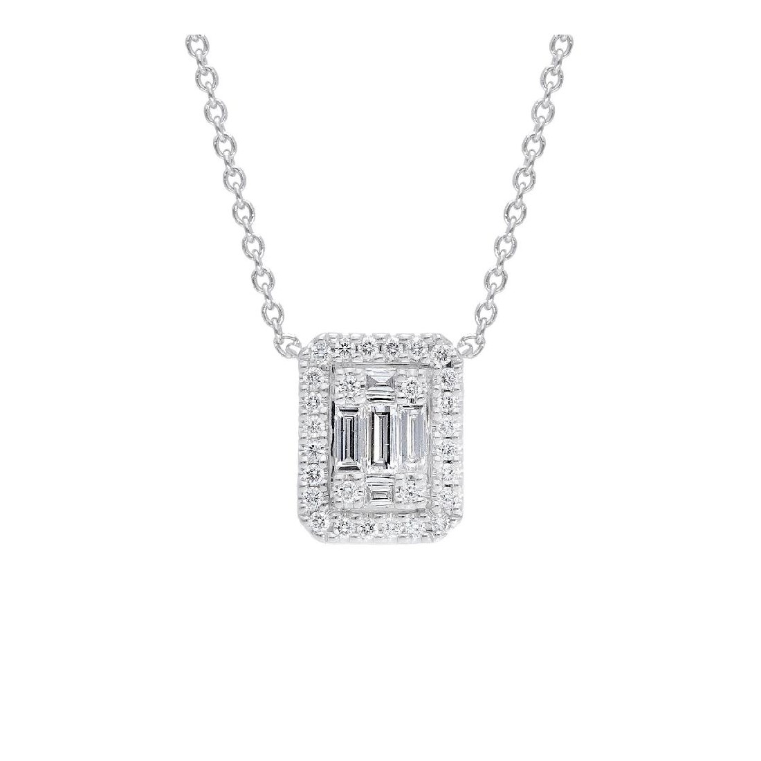 Girocollo in oro bianco 750/ooo con diamanti naturali