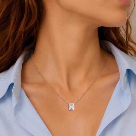 Girocollo in oro bianco 750/ooo con diamanti naturali