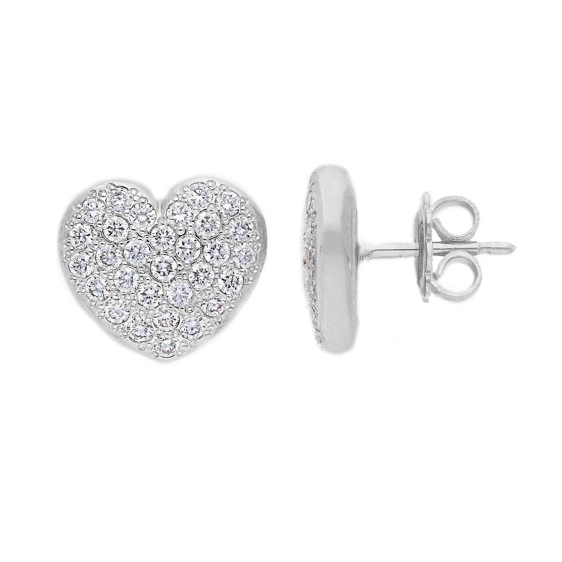 Orecchini a lobo in oro bianco 750/ooo con diamante naturale