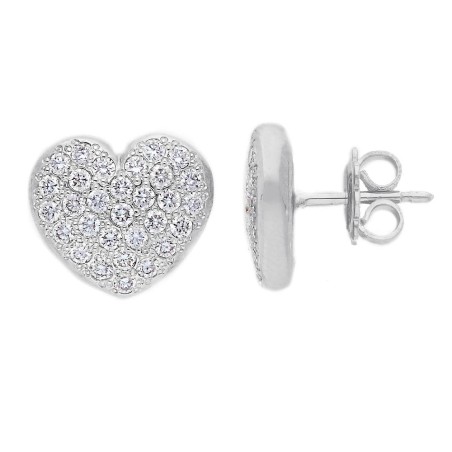 Orecchini a lobo in oro bianco 750/ooo con diamante naturale