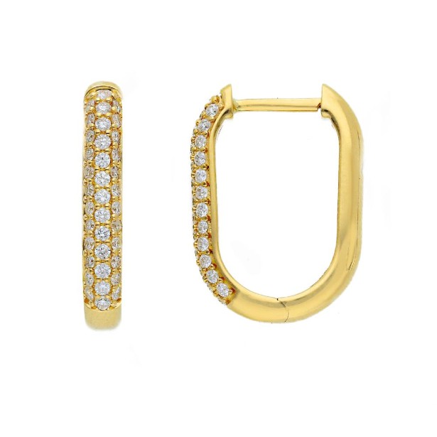 Orecchini cerchio in oro giallo 750/ooo con diamante naturale
