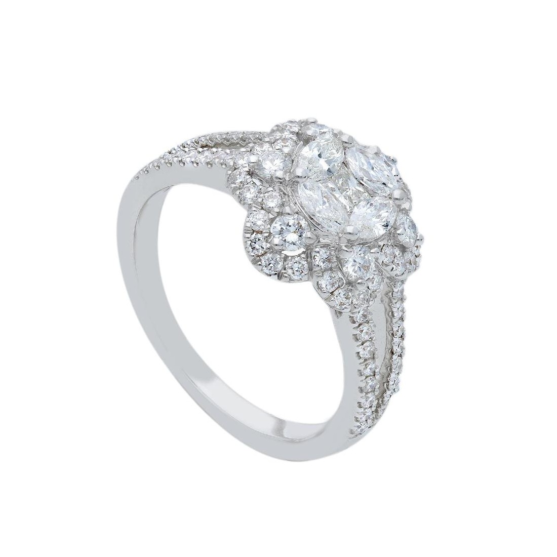 Anello in oro bianco 750/ooo con diamante naturale