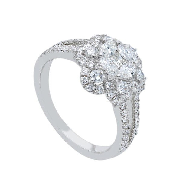 Anello in oro bianco 750/ooo con diamante naturale