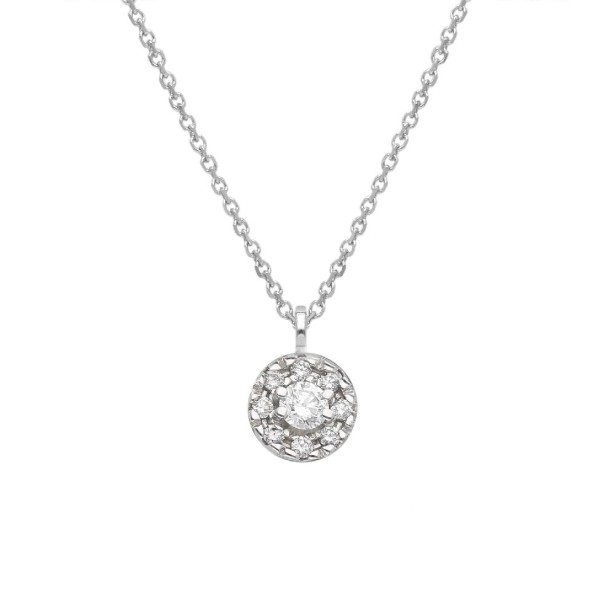 Girocollo in oro bianco 375/ooo con diamante naturale