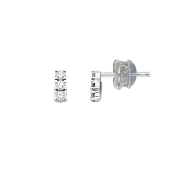 Orecchini lobo in oro bianco 375/ooo con diamantenaturale