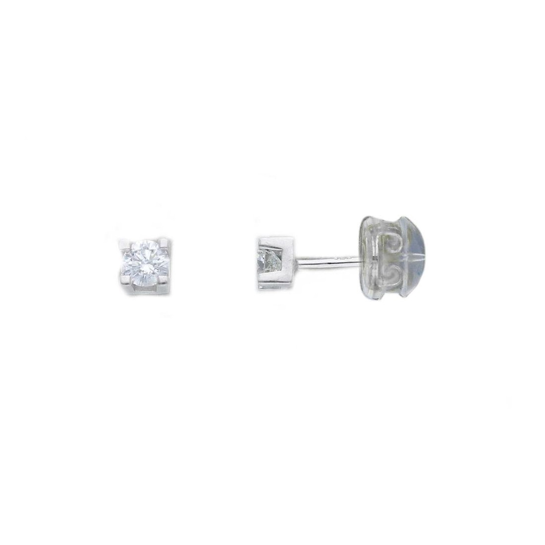 Orecchini punto luce in oro 375/ooo con diamante naturale