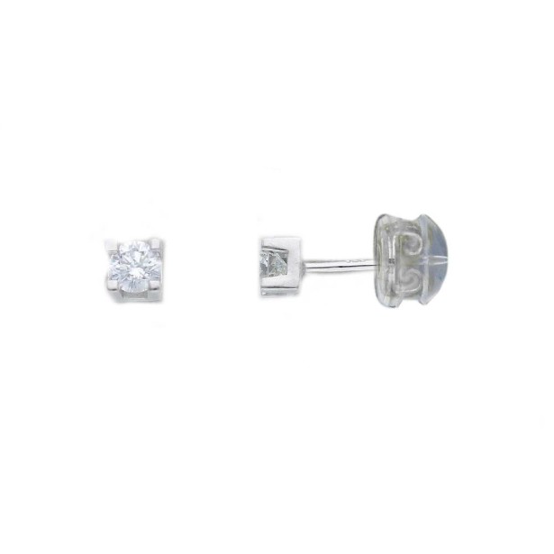 Orecchini punto luce in oro 375/ooo con diamante naturale
